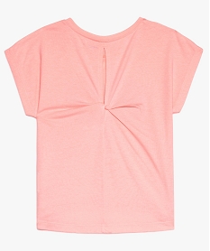 tee-shirt fille avec dos fantaisie et motif paillete devant rose tee-shirts9047101_2