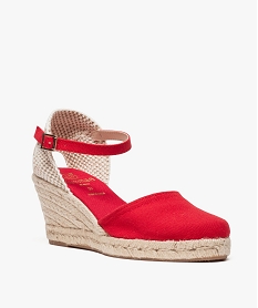 sandales femme en toile et talon compense en corde rouge standard sandales a talon9048101_2