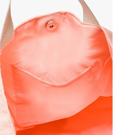 sac cabas pour femme en toile avec inscription en corde orange cabas - grand volume9110301_3