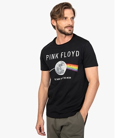 GEMO Tee-shirt homme avec large motif Pink Floyd Noir