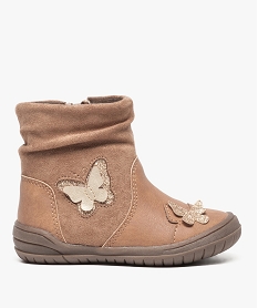 boots bebe fille avec motifs papillons pailletes brun bottes et chaussures montantes9131301_1
