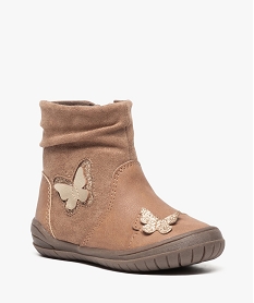 boots bebe fille avec motifs papillons pailletes brun bottes et chaussures montantes9131301_2