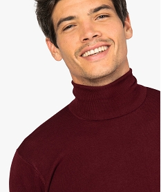 pull homme a col roule en maille fine rouge pulls9211101_2