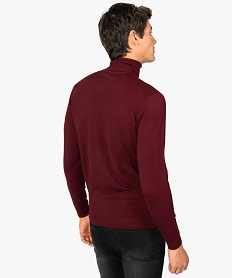 pull homme a col roule en maille fine rouge pulls9211101_3