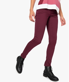 pantalon femme skinny stretch taille basse rouge pantalons9225101_1