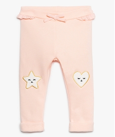 pantalon bebe fille chaud a motif et taille elastiquee rose leggings9280301_1