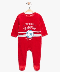 GEMO Pyjama bébé en velours avec motif ballon de foot Multicolore