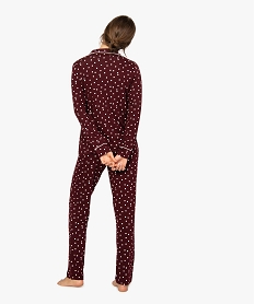 pyjama deux pieces femme   chemise et pantalon violet pyjamas ensembles vestes9332401_3