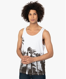 debardeur homme avec motif palmiers sur lavant blanc tee-shirts9397601_1
