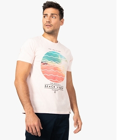 tee-shirt homme a manches courtes avec motif coucher de soleil rose tee-shirts9418501_1