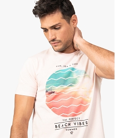 tee-shirt homme a manches courtes avec motif coucher de soleil rose tee-shirts9418501_2