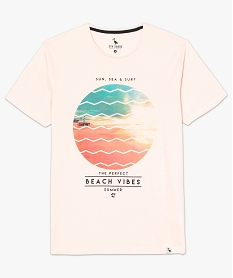 tee-shirt homme a manches courtes avec motif coucher de soleil rose9418501_4
