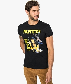 GEMO Tee-shirt homme à manches courtes imprimé Pulp Fiction Noir