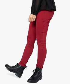 pantalon femme slim colore a taille normale rouge pantalons9482501_2