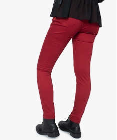 pantalon femme slim colore a taille normale rouge pantalons9482501_3