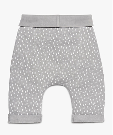 pantalon bebe imprime en molleton doux et patchs velours grisA035001_2