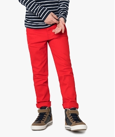 pantalon garcon 5 poches twill stretch rouge pantalonsA097301_2