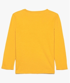 tee-shirt garcon en coton texture avec motif velours jaune tee-shirtsA105401_2
