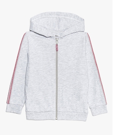 GEMO Sweat fille zippé à capuche et paillettes Gris