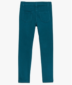 pantalon fille coupe slim coloris uni a taille reglable bleu pantalonsA115401_3
