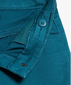 pantalon fille coupe slim coloris uni a taille reglable bleu pantalonsA115401_4