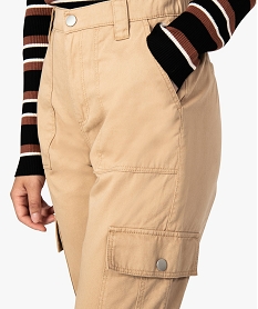 pantalon cargo femme en toile orange pantalonsA150101_2