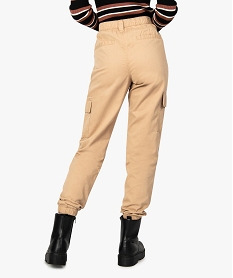 pantalon cargo femme en toile orange pantalonsA150101_3