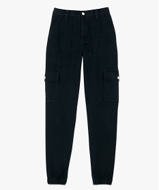 pantalon cargo femme en toile noir pantalonsA150301_4