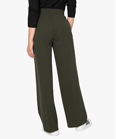 pantalon femme large et fluide a taille elastiquee vert pantalonsA270401_3