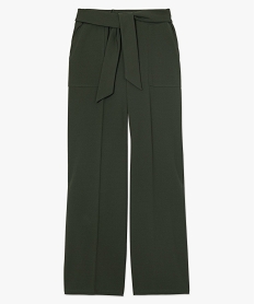 pantalon femme large et fluide a taille elastiquee vert pantalonsA270401_4