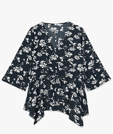 blouse femme a motifs fleuris avec taille ajustable imprimeA272201_4