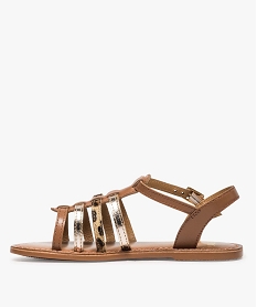 sandales fille style tropeziennes en cuir metallise marron vifA313601_3
