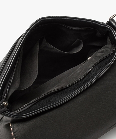 sac femme forme besace avec rabat tresse noir sacs bandouliereA401301_3