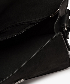 sac femme avec rabat aspect tresse noir sacs bandouliereA404701_3