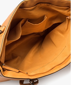 sac femme forme cabat avec poches zippees jaune sacs a mainA408401_3