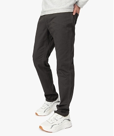 pantalon homme 5 poches coupe regular en toile unie gris pantalonsA419701_1