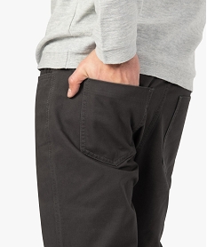 pantalon homme 5 poches coupe regular en toile unie gris pantalonsA419701_2