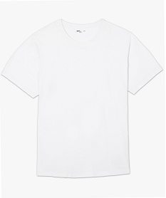 tee-shirt homme uni a manches courtes en coton bio blancA440801_4