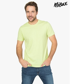 GEMO Tee-shirt homme regular à manches courtes en coton bio Vert