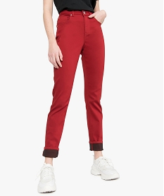 pantalon femme coupe regular en stretch rouge pantalonsA460801_1