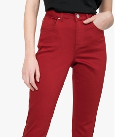 pantalon femme coupe regular en stretch rouge pantalonsA460801_2