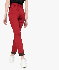 pantalon femme coupe regular en stretch rouge pantalonsA460801_3