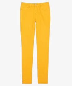 pantalon femme coupe slim en toile extensible jaune pantalonsA461401_4