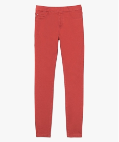 pantalon femme jegging colore a taille elastique rose pantalonsA463001_4