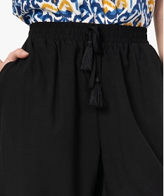 pantalon femme fluide a taille elastiquee noirA466601_2