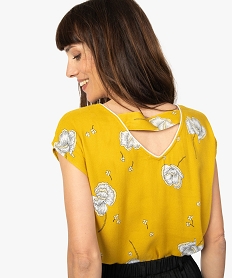 blouse femme fleurie a dos fantaisie et bas elastique imprime blousesA479101_2