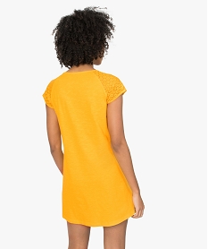 robe femme avec manches en dentelle contenant du coton bio jaune robesA527501_3