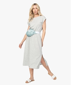 GEMO Robe femme loose à taille élastiquée Gris