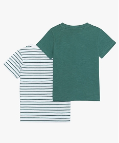 tee-shirt bebe garcon en coton bio avec col tunisien (lot de 2) vert tee-shirts manches courtesA541101_2