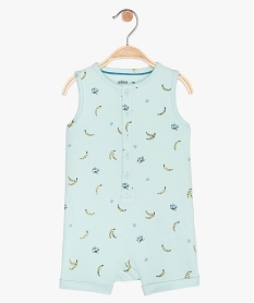 GEMO Combishort bébé garçon boutonné à petits motifs Vert